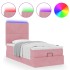 Estructura cama otomana con colchones terciopelo rosa