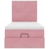 Estructura cama otomana con colchones terciopelo rosa