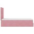 Estructura cama otomana con colchones terciopelo rosa