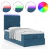 Estructura cama otomana colchones terciopelo azul
