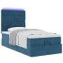 Estructura cama otomana colchones terciopelo azul
