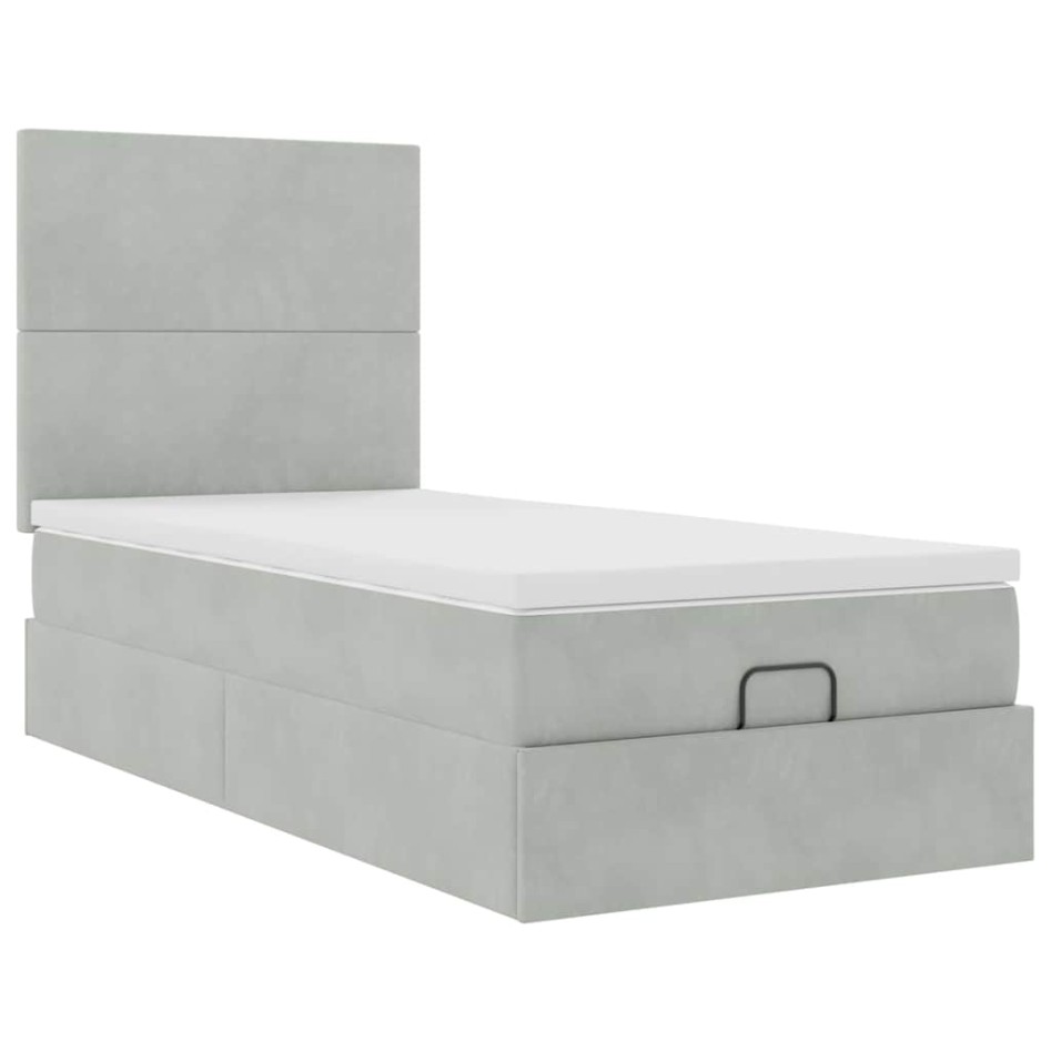 Estructura cama otomana colchones gris claro