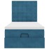 Estructura de cama otomana con colchones terciopelo azul