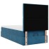Estructura de cama otomana con colchones terciopelo azul