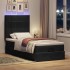 Estructura cama otomana colchones terciopelo negro 90x200