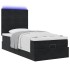 Estructura cama otomana colchones terciopelo negro 90x200