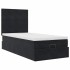 Estructura cama otomana colchones terciopelo negro 90x200