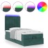 Estructura de cama otomana colchones terciopelo verde