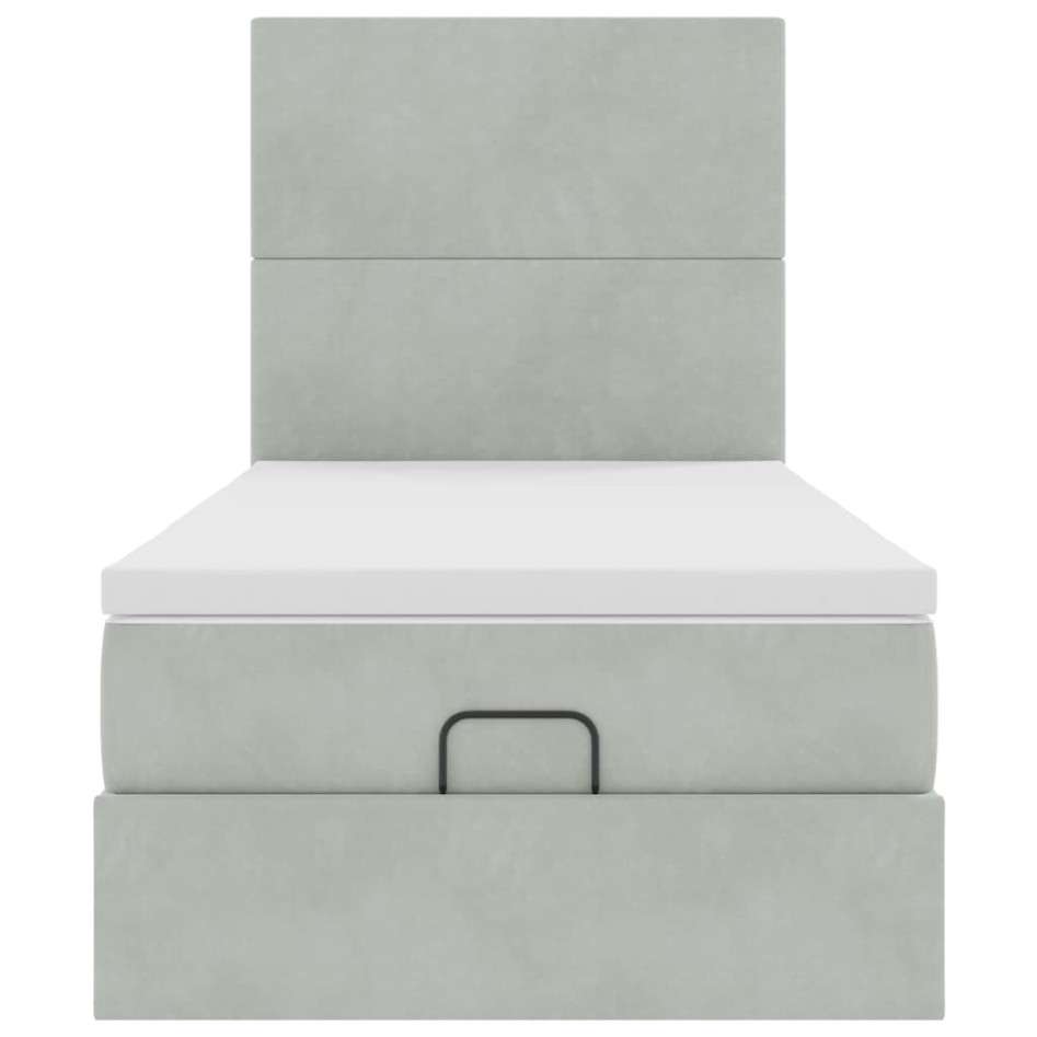 Estructura cama otomana colchones gris claro