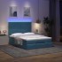 Estructura de cama otomana con colchones azul oscuro 140x200