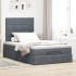 Estructura cama otomana colchones terciopelo gris