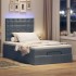 Estructura cama otomana colchones terciopelo gris