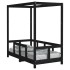 Estructura de cama para niños madera de pino negro 70x140
