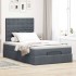 Estructura cama otomana colchones terciopelo gris