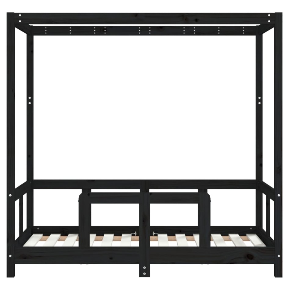 Estructura de cama para niños madera de pino negro 70x140