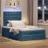 Estructura de cama otomana colchones terciopelo azul