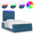 Estructura de cama otomana colchones terciopelo azul
