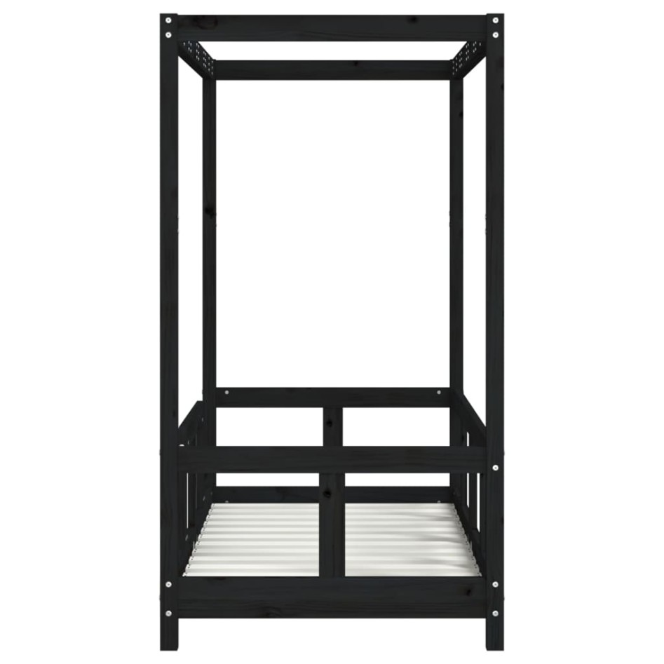 Estructura de cama para niños madera de pino negro 70x140