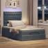 Estructura cama otomana colchones terciopelo gris