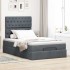Estructura cama otomana colchones terciopelo gris