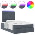 Estructura cama otomana colchones terciopelo gris