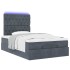 Estructura cama otomana colchones terciopelo gris