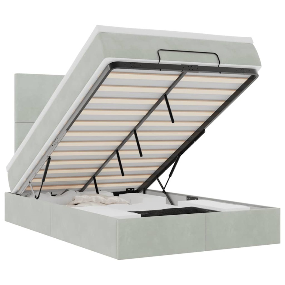 Estructura cama otomana colchones gris claro