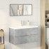 Set muebles de baño 2 piezas madera contrachapada gris