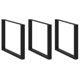 Patas para mesa comedor forma U 2uds acero negro