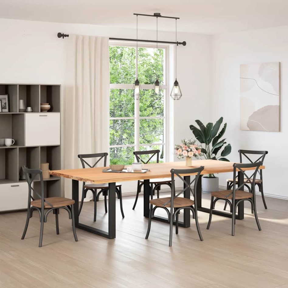 Patas para mesa comedor forma U 2uds acero negro