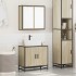 Set de muebles de baño 2 pzas madera contrachapada roble
