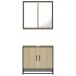 Set de muebles de baño 2 pzas madera contrachapada roble