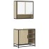 Set de muebles de baño 2 pzas madera contrachapada roble