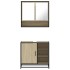 Set de muebles de baño 2 pzas madera contrachapada roble