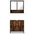 Set de muebles baño 2 pzas madera contrachapada roble