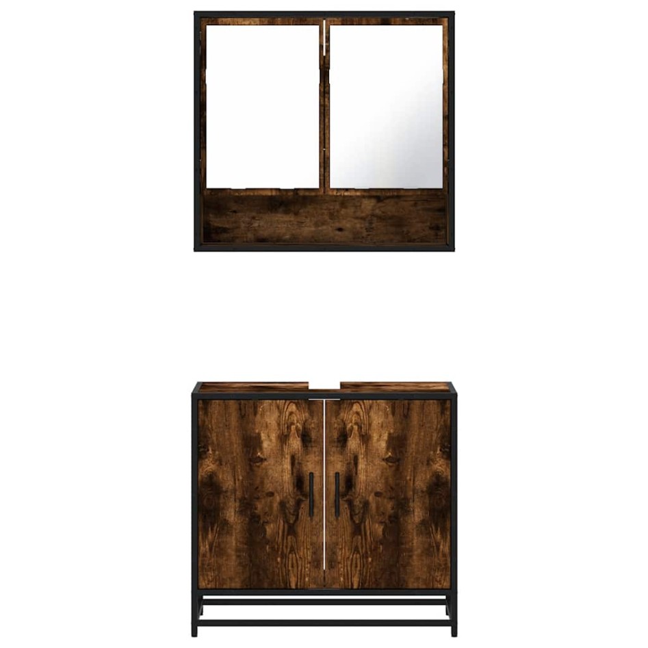 Set de muebles baño 2 pzas madera contrachapada roble