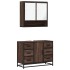 Set de muebles baño 2 pzas madera contrachapada marrón