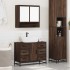 Set de muebles baño 2 pzas madera contrachapada marrón