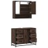 Set de muebles baño 2 pzas madera contrachapada marrón