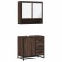 Set de muebles baño 2 pzas madera contrachapada marrón