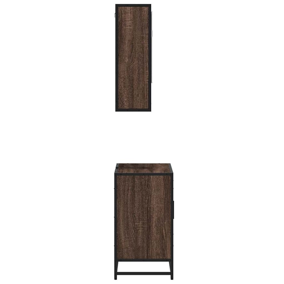 Set de muebles baño 2 pzas madera contrachapada marrón