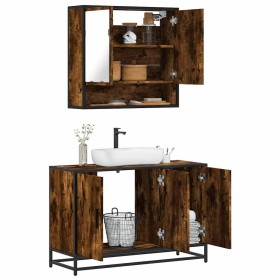 Set de muebles baño 2 pzas madera contrachapada roble