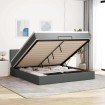 Estructura cama otomana colchón tela gris oscuro 160x200 cm