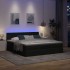 Estructura cama otomana colchón tela gris oscuro 160x200