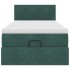 Estructura de cama otomana con colchón terciopelo verde