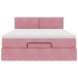 Estructura cama otomana colchón terciopelo rosa