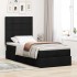 Cama otomana con colchón negra 90x200 cm