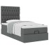Cama otomana con colchón gris oscuro 90x200 cm