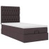 Cama otomana con colchón marrón oscuro 90x200 cm