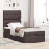 Cama otomana con colchón marrón oscuro 100x200 cm